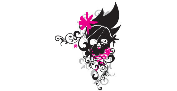 Stylish skull free vector