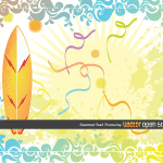 Summer Vector Background Surf Frame