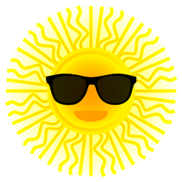 Sun with sunglasses