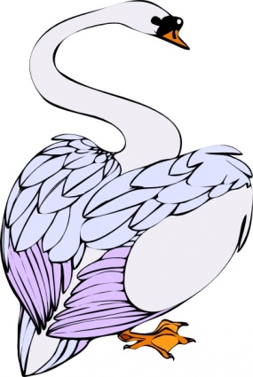 Swan Walking clip art