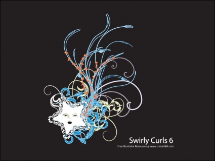 Swirly Curls 6 - Neon Star