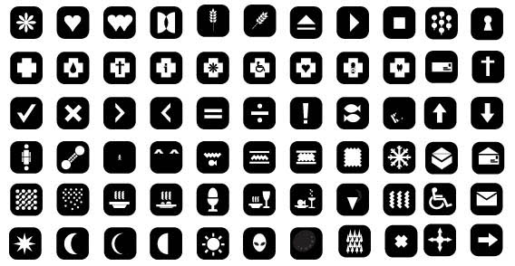 Symbols set free vector