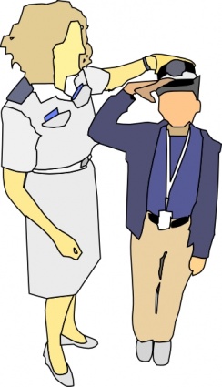 Teaching How To Salute clip art