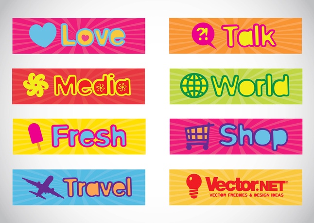 Text Banners Vectors