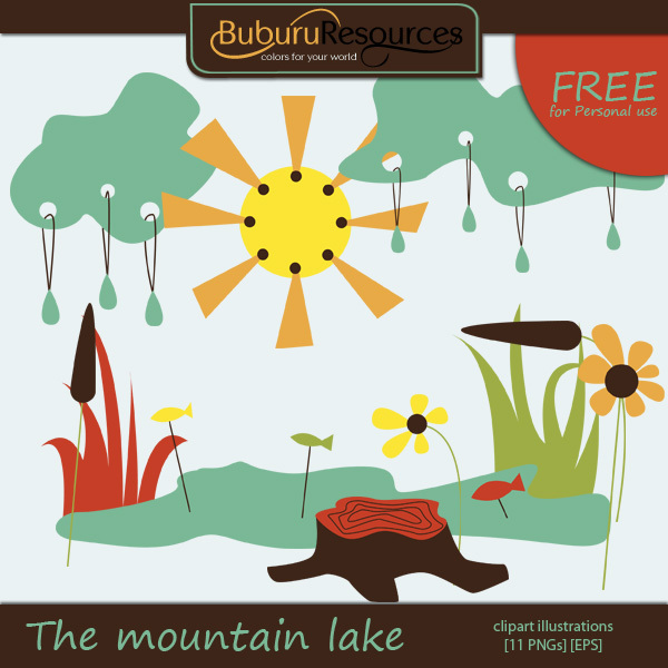 The mountain lake - vector clipart