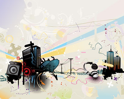 The Trend of Music Illustration Vector Material