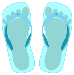 Thong light blue with footprint