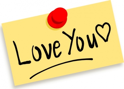 Thumbtack Note Love You clip art