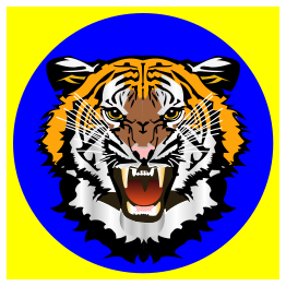 Tiger blue on yellow