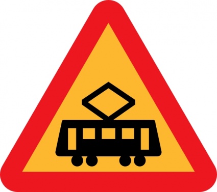 Tram Roadsign clip art