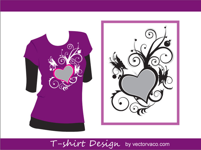 Tshirt Design Floral Vector