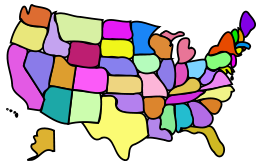 U.S. Map, Cartoony