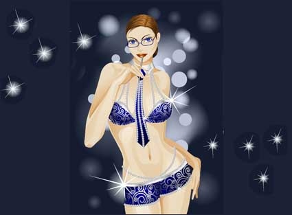 Underwear model vector material