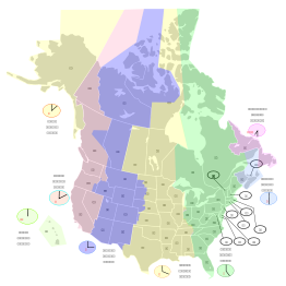 USA Canada time zone map