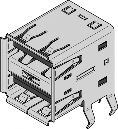 Usb Type A Dual Receptacle clip art