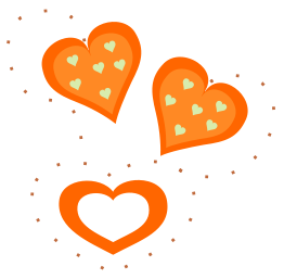 Valentine Orange Hearts