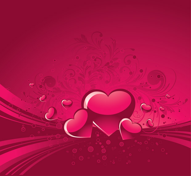 Valentines Floral Decorative Background