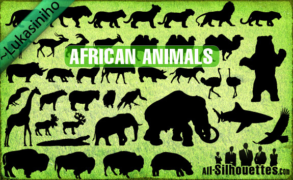 Vector African Animals Silhouettes