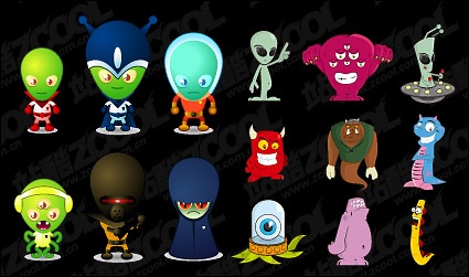 Vector cartoon alien material