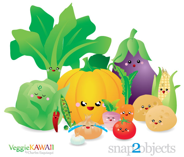 Vector Kawaii Vegetables