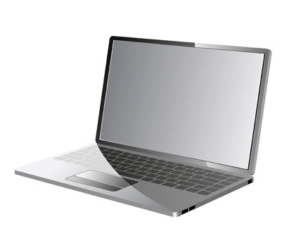 Vector laptop with keyboard map