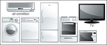 Vector material commonly used household electrical appliances