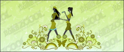 Vector material girl friendship