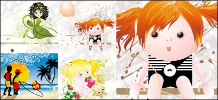 Vector material lovely illustrations of children 4