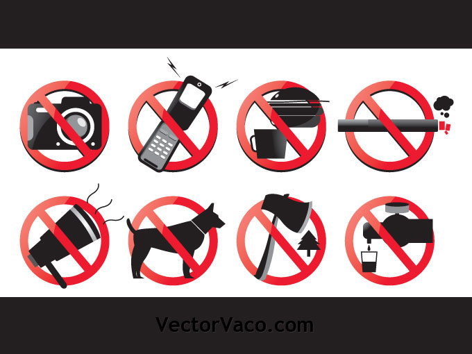 Vector Prohibited Signs