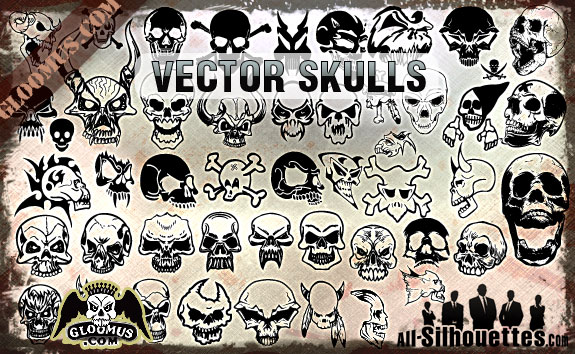 Vector Skulls Clipart