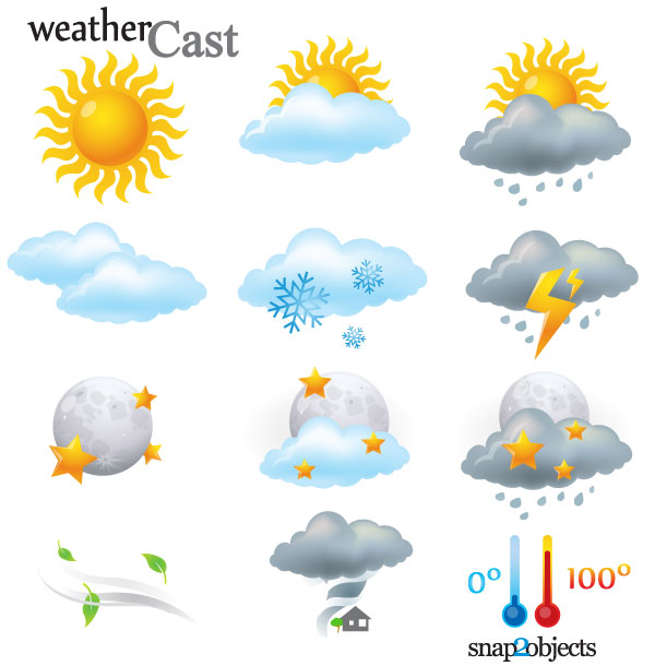 Vector Weather Cast Elements