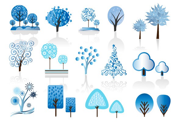 Vector Winter Trees