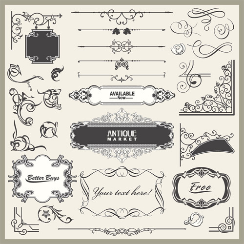 Vintage Ornamental and Design elements