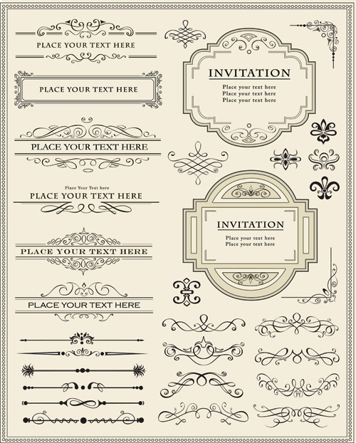 Vintage Ornamental and Design elements