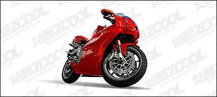 Vivid red motorcycle