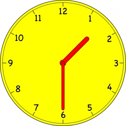 Wall Yellow Time Clock Analog