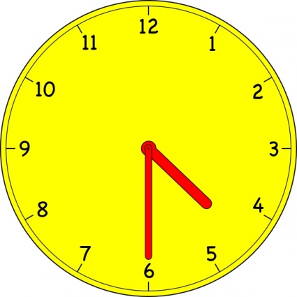 Wall Yellow Time Clock Analog