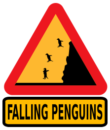 Warning falling penguins