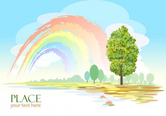 Watercolor Scenery Vector Illustration