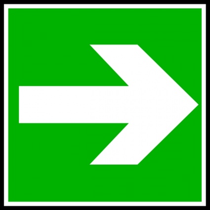 White Arrow In A Green Rectangle clip art