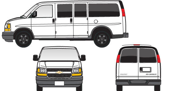 White colour express van free vector