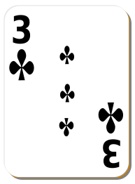 White deck: 3 of clubs