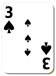 White deck: 3 of spades