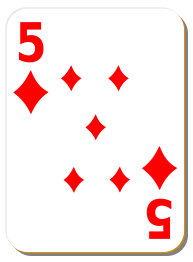 White deck: 5 of diamonds