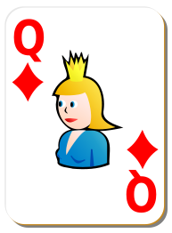 White deck: Queen of diamonds