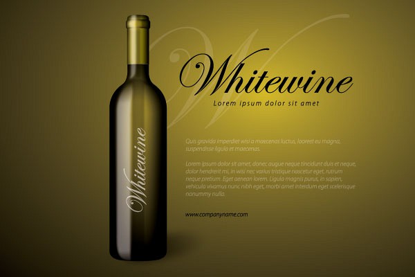 White Wine Bottle Vector Graphic