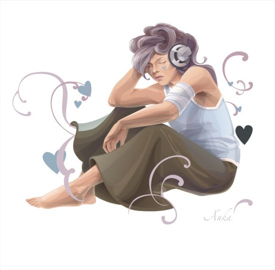 Woman Listening To Music