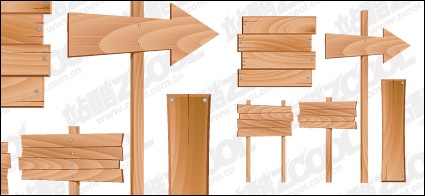 Wood signs vector material