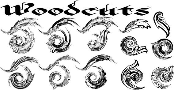 Woodcuts free vector