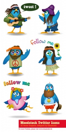 Woodstock Twitter Icons set